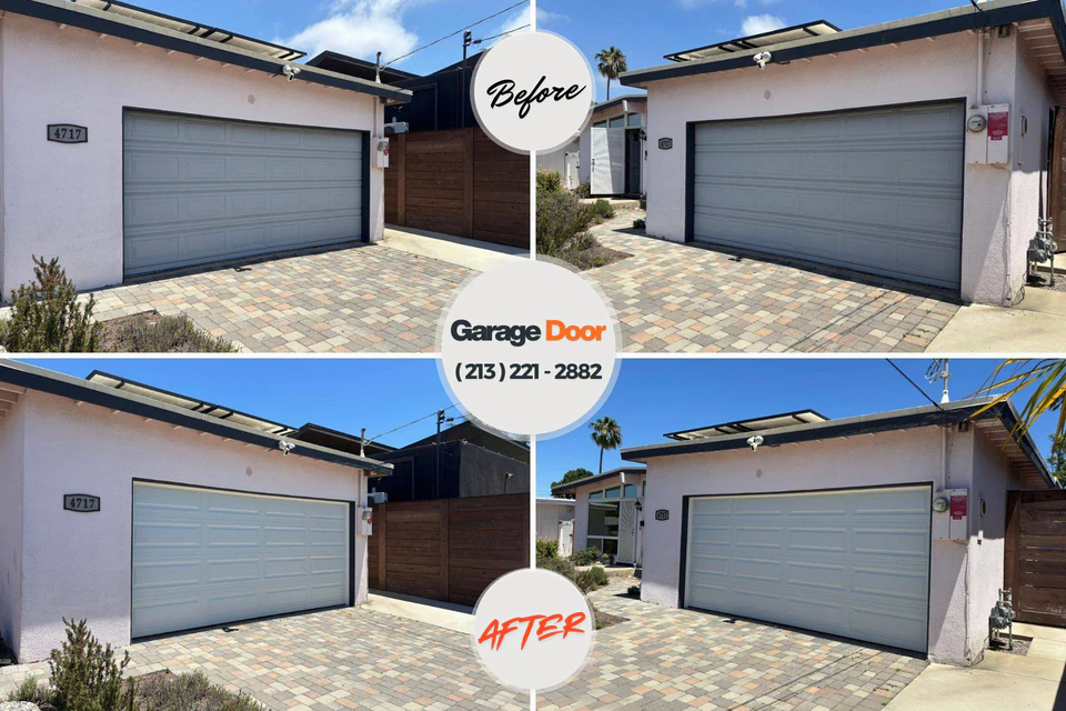 Before and after: garage door repair Lyndon, KS